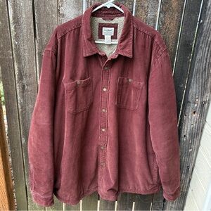 L.L. Bean Men's 1912 Heritage Lined Corduroy Shirt Jacket In Dark Russet Sz XXL
